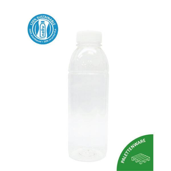 NaKu PLA rPLA Bioflasche 500ml kompostierbar und recyclebar - Palettenware