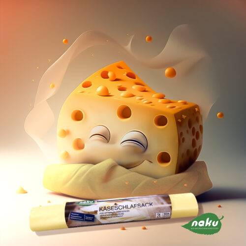 Käse im NaKu Bio-Käsebeutel plastikfrei* aufbewahren. Der NaKu Käseschlafsack.