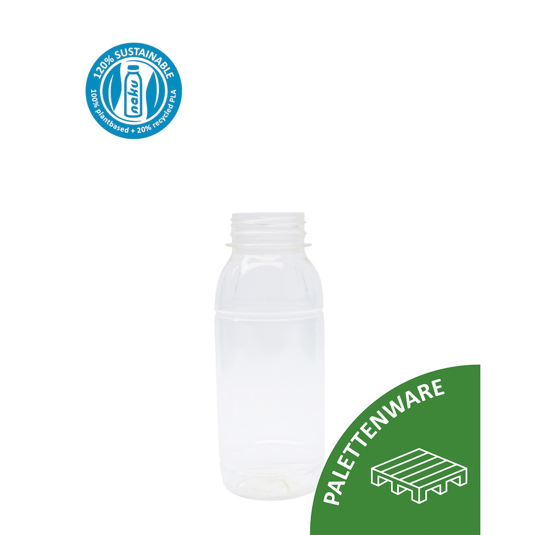NaKu Zuckerflasche 250ml Palettenware | NaKu Online-Shop – Nachhaltige Produkte aus Biokunststoff | Jetzt kaufen NaKu PLA rPLA Bioflasche 250ml kompostierbar und recyclebar - Palettenware